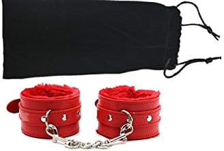 Discount Gift Depot Handcuff, Durable Leather Adjustable Handcuff, Super Soft Fur Handcuff, Multi Functional Handcuff with Velvet Pouch