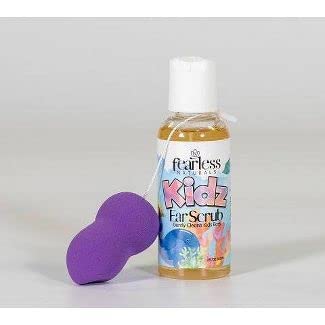 WALLY’S NATURAL KIDS EAR SCRUB EARWAX REMOVAL CLEANSER WASH, CLEANS AWAY WAX, DIRT & OILS, INCLUDES REUSABLE SCRUBBER SPONGE, PEDIATRICIAN-CONSULTED, SAFE FOR KIDS 3+, INFUSED WITH ALOE VERA, 2 FL OZ