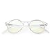 J+S Blue Light Blocking Glasses for Women Men | Anti Eyestrain Headache Glare 400UV from Computer/Gaming/TV/Phones (Mana LCD lens - Round | Clear Frame)