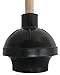 Heavy Duty Black Toilet Plunger with Double Thrust Force Suction Cup, Long Wooden Handle & Large Suction Cup, Clogged Toilet Solution for Bathroom - Set of 4