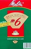 Melitta 626412 #6 Natural Brown Cone Coffee Filters 40 Count