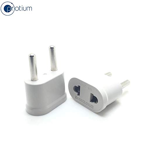 Global Tech Universal EU-2PIN IN - 2PIN to US AU IN-2PIN AC Travel Power Plug Charger Adapter (for Smart Power Strip, Sm