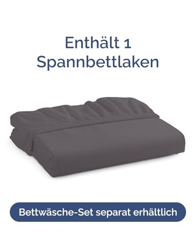 Fitted Sheet 160 x 200 cm Dark Grey - Extra Deep Fitted Sheet for Mattresses and Box Spring Bed up to 40 cm (16 Inches) Height - Microfibre - Soft Brushed - Wrinkle-Free, Shrink and Colour Resistant - Oeko-Tex
