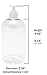 Baire Bottles 8 oz Empty Refillable Plastic Bottles with Pump - Soap, Shower, Lotion, Massage Oil, Travel - 6 Pack, Waterproof Labels, PET, BPA Free, USA (Clear with White Pumps, Floral Labels)