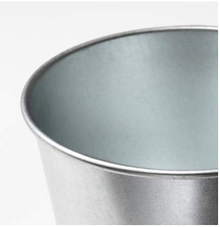 BINTJE Plant pot /Pen holder/desktop storage 3.75"high-Galvanized steel, Silver in/outdoor-Set of 5 - Image 4