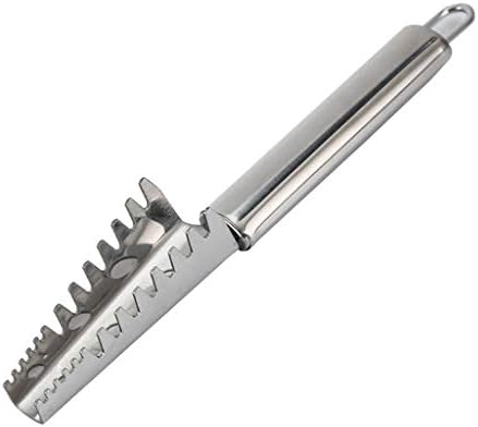 Fish Scaler Remover with Stainless Steel Sawtooth Pulison Ergonomic Handle Design with Firm Grip for Faster and Easier Fish Scales Skin Removing Peeling,Silver