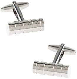 Circled Barrel Silver Metal Cufflinks