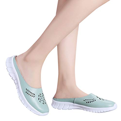 SSYongxiaâ¤ Women's Walking Casual Slip-on Shoes - Classic Comfort Clogs Slingback Mary Jane Flats Green