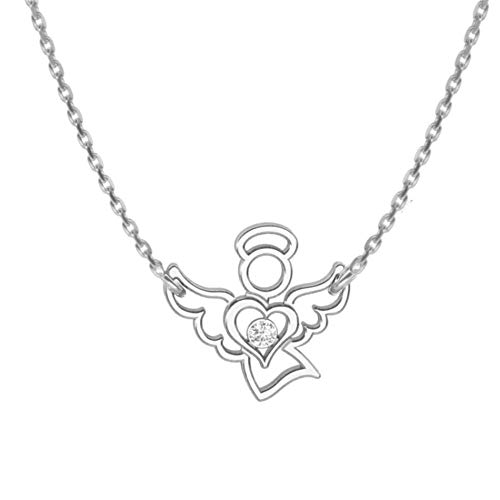 Butterfly Angel Pendant Necklace With Sterling Silver Chain Adjustable Length