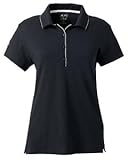 adidas Golf Ladies ClimaLite Tour Jersey Short-Sleeve Polo - BLACK/WHITE - S