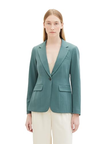 TOM TAILOR Damen Regular Fit Basic Blazer, 10697 - Sea Pine Green, 32