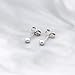 Lavishe Rhodium Plated 925 Sterling Silver Bead Round Ball Earrings Studs 3mm