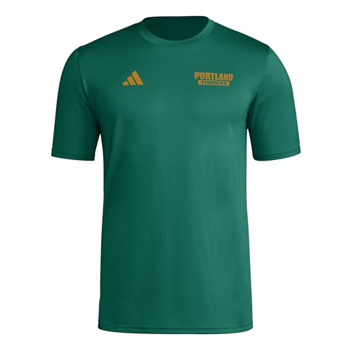 Adidas Mens Portland Timbers Pre-Game Short Sleeve Soccer T-Shirt,Dark Green/Po…