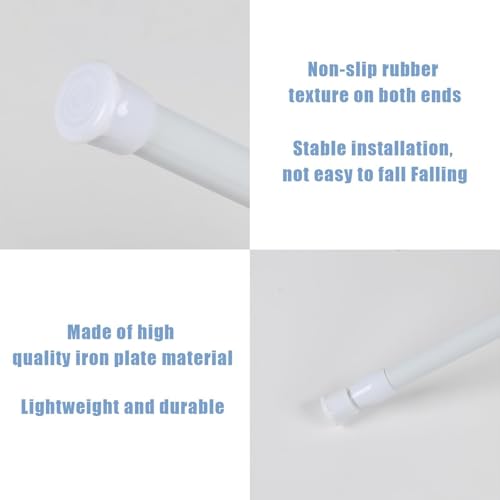 Minnhua 6 x 30-50 cm Pressure Curtain Rods, Extendable without Drilling Adjustable Curtain Rod for Windows, Living Room, Shop, Wardrobe