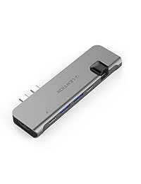 LENTION USB C Hub portátil con 40Gbps Thunderbolt 3, 100W de potencia, 4K HDMI, 2 USB 3.0, tipo C, Adaptador Gigabit Ethernet Compatible 2018 2016 MacBook Pro 13 15, 2018 Nuevo Mac Air (espacio gris)