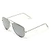 WearMe Pro Premium Metal Frame Classic Fashion Aviator Sunglasses (Silver Frame/Mirror Silver Lens, 60)