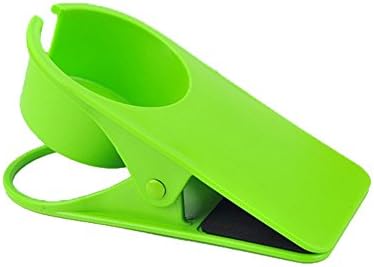 Onesall Cup Holder Clip—home, office, desk, table, chair clip。Suit for your desk, no matter it’s thick or slim。Water Drink Beverage Soda Coffee Mug Holder Cup Saucer Clip Design (green)