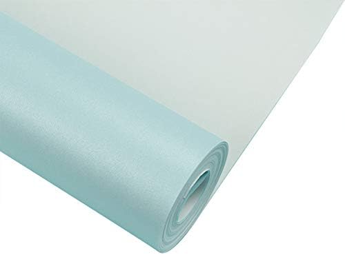 Solid Color Mediterranean Style Wallpaper Non-Woven Fabric Easy to Clean Home Improvement Hotel Shop Thickened Wallpaper,Turquoise,53 * 980cm