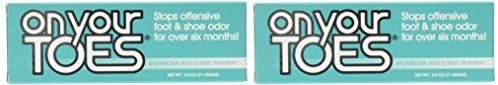 On Your Toes Foot Bactericide Powder Net Wt. 3/4 oz(21 grams)- Eliminates Foot Odor for Six Months - Two Pack by On Your Toes