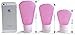 FNSHIP 3 Pack Portable Food Grade Squeeze Silicone Liquid Travel Bottles for Shampoo, Conditioner, Lotion, Toiletries, Condiments (1 OZ Pink + White + Blue)