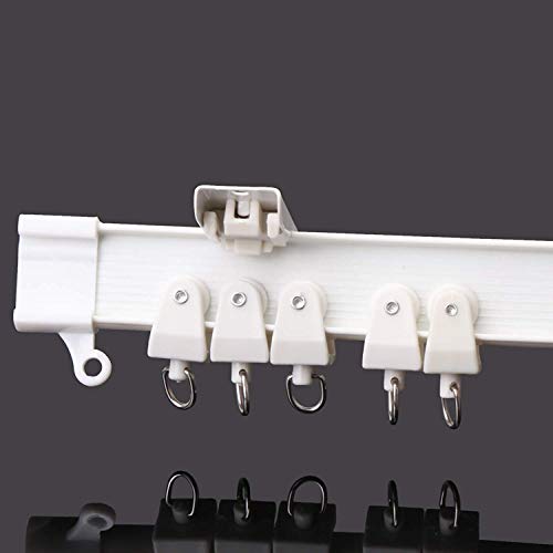 Super More Flexible Curtain Track Rails Bendable Cubicle Track Top Side Ceiling-Mount 3/5 Meters (Rail Roller Kit)