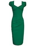 MUXXN Women's 50s 60s Vintage Casual Cap Sleeve Office Pencil Dress