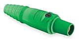 Hubbell Wiring Systems HBL300FGN TPE Single Pole Female Plug, 300 Amp, 600VAC/250VDC, Number 4 - 2/0 Cable Size, Green