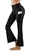 Fengbay Bootcut Yoga Pants, Women's Bootleg Yoga Pants with Pockets Tummy Control 4 Way Stretch Plus Size Yoga Workout Pants