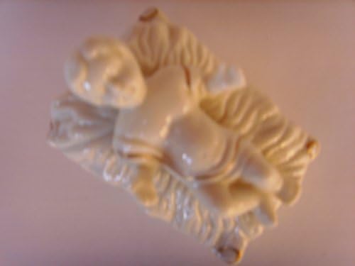 Nativity Baby Jesus Porcelain White &amp; Gold 2.5" Christmas Collectible