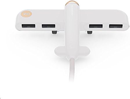 4 Port Powered USB 2.0 Hub for PC Computer Laptop HP Lenovo, Creative USB Extension Cable Airplane Shape for Macbook Mac Pro &amp; mini, Air Force One Aircraft USB Splitter Extension Hub (White)