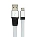 KeeTech Hi-speed Aluminum Shell Connectors USB Cable, Flat type 6.6ft/2m Aluminum Foiled Sync and Charge Cable for Android, Samsung, LG,HTC,Zte,Motorola, Nokia and More (6.6ft/2m black white)