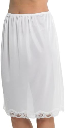 Womens/Ladies Underskirt Slip With Lace Trim 100% Polyester Cling Resistant, 24Inch Length (60cms), Various Colours & Sizes