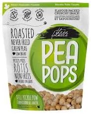 Three Farmers Dill Pickle Pow Pea Pops Roasted Peas Snack 90 gram -Imported from Canada