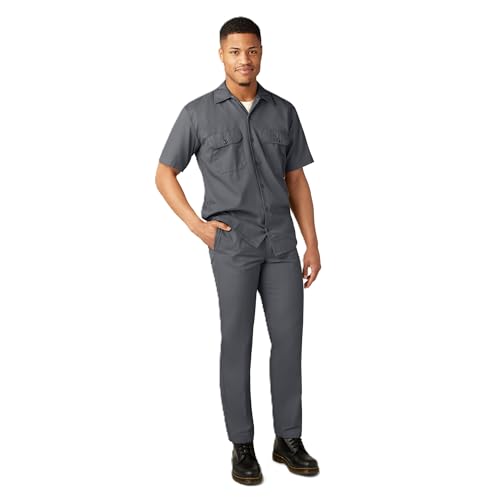 Dickies Short Sleeve Work Shirt, Charcoal, M