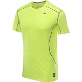 Men's Nike Pro Combat Core 2.0 Fitted Short Sleeve Shirt Volt/Volt/Cool Grey Size XX-Large