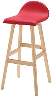 MLX Wooden Bar Chair Set Of 2,Kitchen Counter Bar Stool, PU Leather Solid Wood Dining Chair, High Stool - Multiple Colour (color : A, Size : 2 pieces)