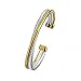 UNY Stainless Steel Cable Wire Bangles Crystal Mosaic Bracelet Bangle for Women Fashion Jewelry