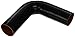 HPS HTSEC90-200-BLK Silicone High Temperature 4-ply Reinforced 90 degree Elbow Coupler Hose, 55 PSI Maximum Pressure, 3.5
