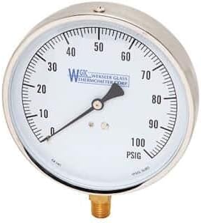 Weksler EA14-D Contractor's Pressure Gauge, 0 to 160 psi, 1/4" NPT(M)