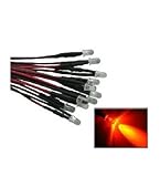 20pcs 12v Dc Flashing LED Lamp Light Bulb 20cm Pre Wired 5mm (red)