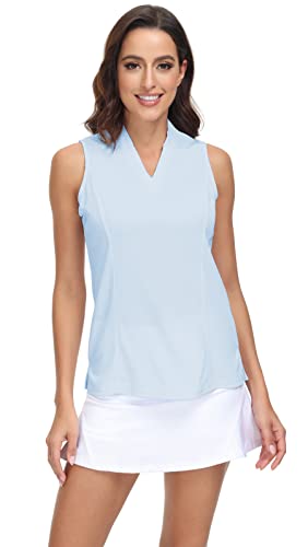 TRENDIMAX WOMENS 2 PACK GOLF SHIRT V NECK QUICK DRY POLO SHIRTS ATHLETIC TENNIS WORKOUT TANK TOPS FOR WOMEN