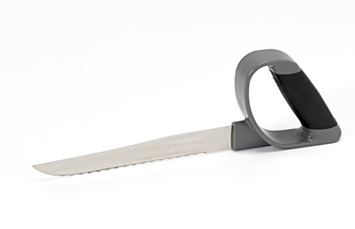 Preparation Utensils with Finger Contours and Secure Grip for Meal Prep, 8 in. Blade with Scalloped Edge