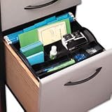 Rubbermaid Hanging Desk Drawer Organizer, Plastic, Black (11916ROS)