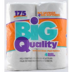 Charlee D's 4 Pack Big quality bath tissue, toilet paper 160 Sheets per roll