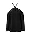 Akery Women's Sexy Spaghetti Strap Off Shoulder Shirt Tops Blouses Medium Black