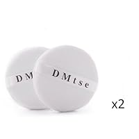 DMtse TWO (2) Round Jumbo Velour Powder Puff 4.25 Inch (108cm) in White