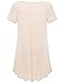 JollieLovin Women's Short Sleeve Loose Fit Flare Hem T Shirt Tunic Top (Beige, 3X)