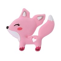 CHBC Cute Fox Baby Teether Silicone Teething BPA Free DIY Pacifier Chain Beads Teething Toy Silicone Teether (Pink)