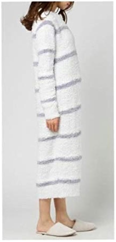 Amazon ジェラートピケ ロングワンピース ルームウェア モコモコ 3ボーダー ブルー Gelato Pique 服 ファッション小物 通販