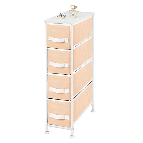 mDesign Narrow Vertical Dresser Storage Tower Sturdy Metal Frame